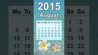 August 2015 Calendar
