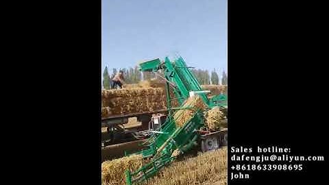 New-style tractor-towed square bale automatic pick-up and loading machine