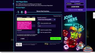 Vegas Spins Casino - How To Register?