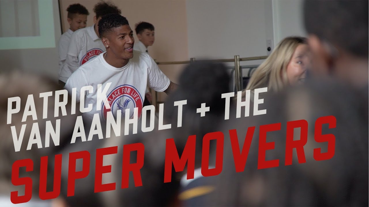 crystal palace football club EAGLE SWOOP! Patrick van Aanholt dances with Super Movers and Palace Ladies.