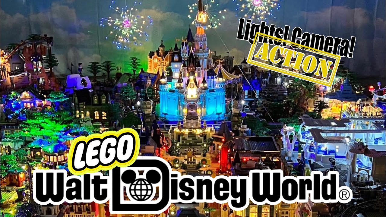 World's Largest LEGO Disney World with Amazing Fireworks Show! 