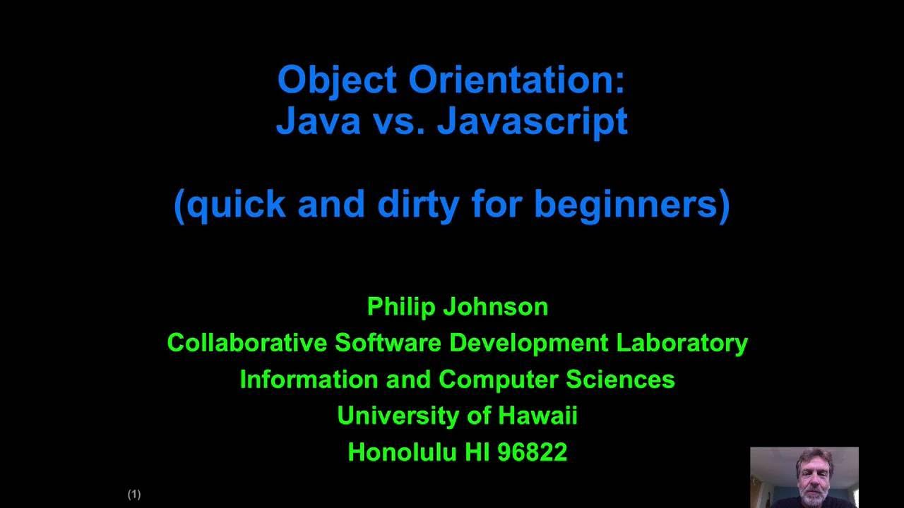 Object orientation: Java vs. Javascript - YouTube
