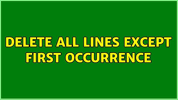 Unix & Linux: Delete all lines except first occurrence