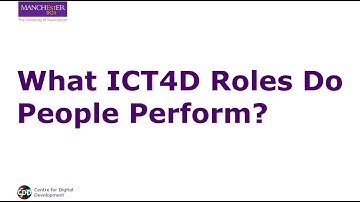 ICT4D-Related Roles