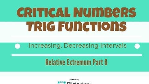 Find Critical Numbers. Increasing Decreasing Intervals. Trig Functions. Relative Extremum. Part 6