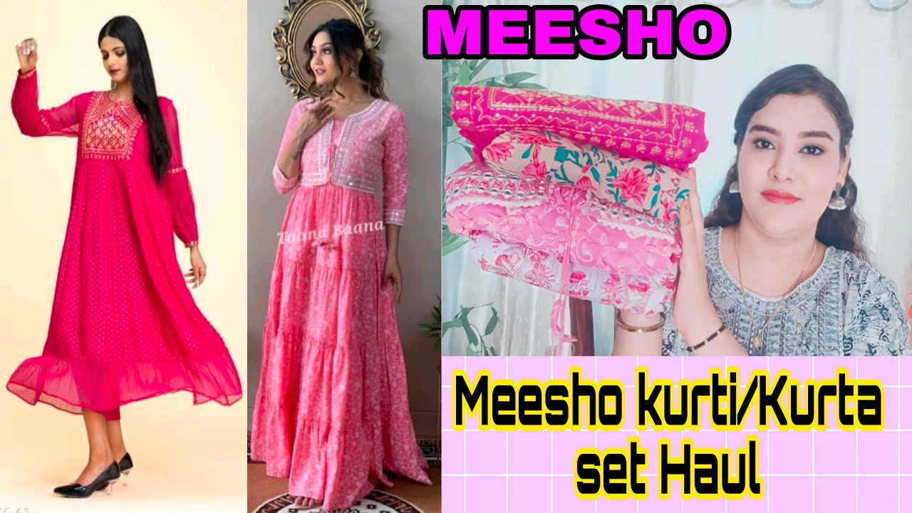 MEESHO Kurti/Kurta Sets Haul 🌺 Jacket style Anarkali/Gown/Aliya style kurta  set Haul 🌺 