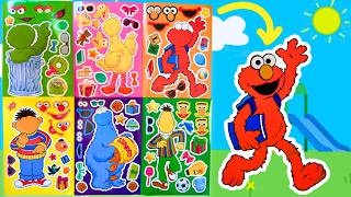 SESAME STREET Summer! DIY Make a Face Stickers with Elmo, Big Bird, Bert, Ernie, Cookie Monster
