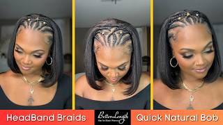 No Glue, No Sew Headband Braids! | Ft. Blowout Bob Half Wig | BetterLength | VandyVanity