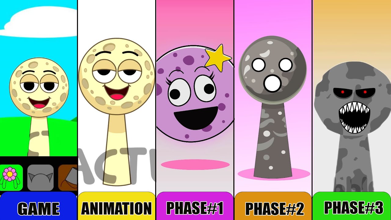 My NEW! Sprunki OC: The Moon Phase 4 Animation vs Game (All Versions)