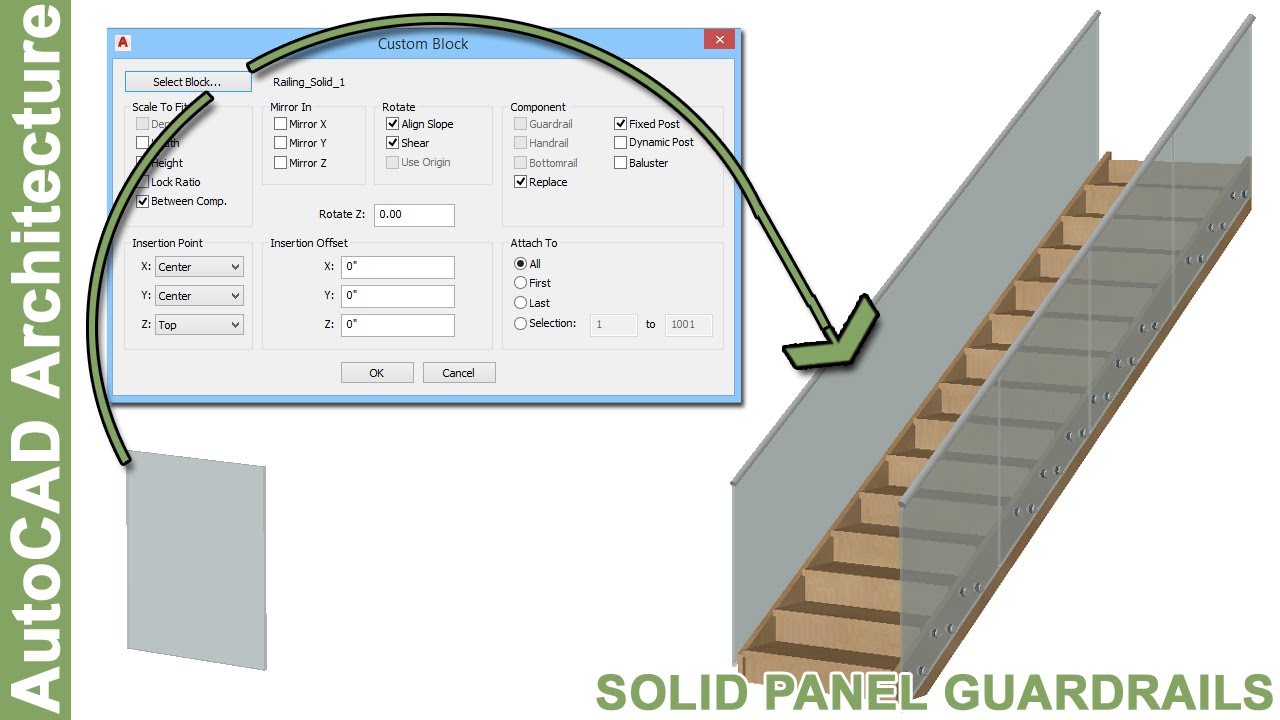 Solid Panel Railings in AutoCAD Architecture - YouTube
