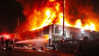 (Pre-Arrival) LAFD Battles Homeless Encampment Fire That Turned Into Greater Alarm Structure Fire