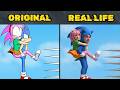 Sonic Helps Save Amy Rose x The End - Sonic Original vs Real Life