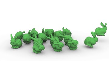 Subspace Self-Collision Culling (SIGGRAPH 2010) - "16 Bunnies" example