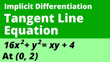 HOW TO FIND EQUATION OF TANGENT LINE WITH IMPLICIT DIFFERENTIATION