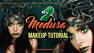 MEDUSA - Halloween Makeup Tutorial + DIY Headpiece (deutsch) #spooktober
