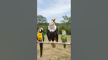 Eagle Sound 🦅 Eagle Voice Shocks the Colorful Macaw & Talking Parrot Into Silence! 😱 Bird #eagle