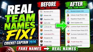 Get Real Team Names & Competition Names in Cricket Captain 2026
