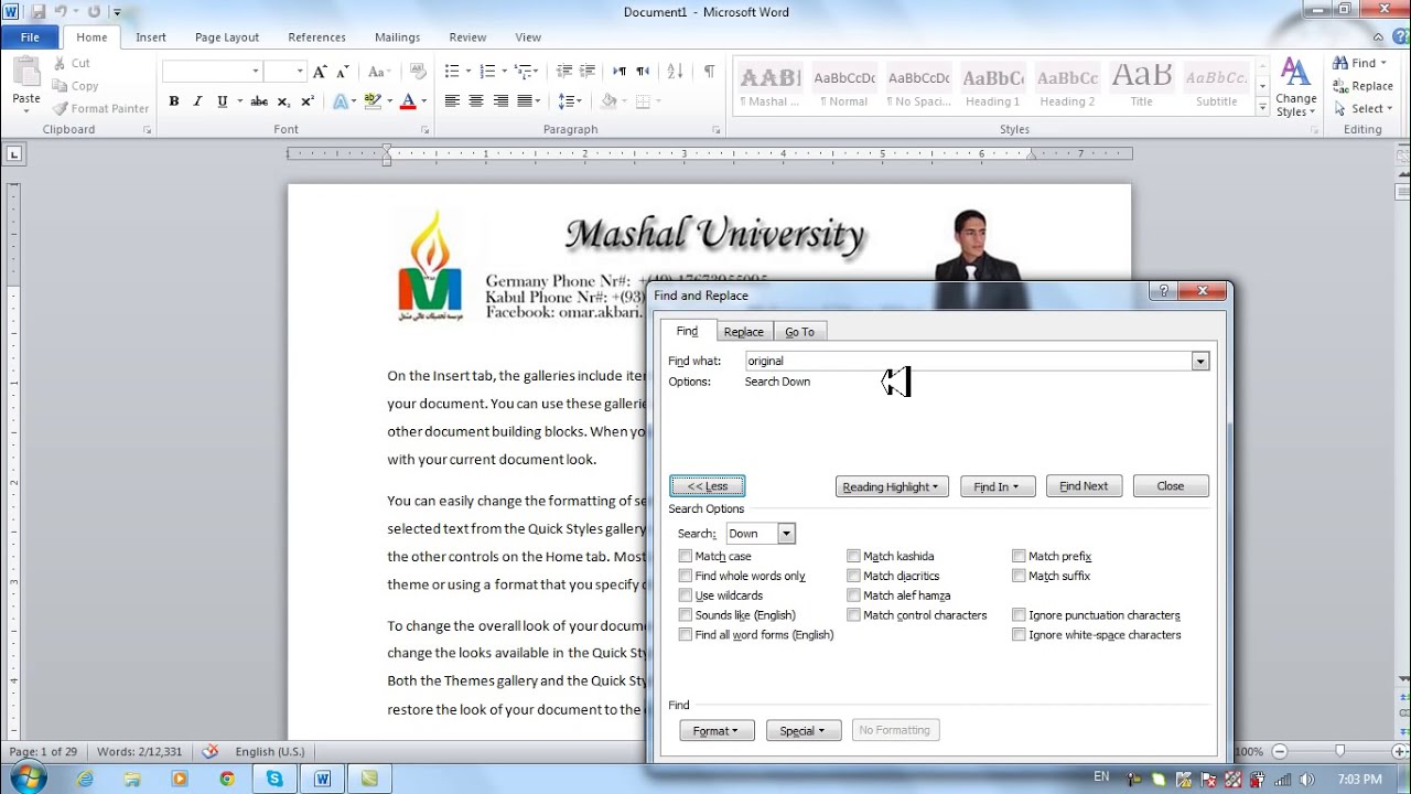 Ms Office 2010 Word Part 12) Home Menu in Dari / Farsi Omar Akbari
