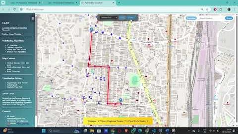 LIAN Project Visualizing Pathfinding Algorithms on Real Maps (A*, Dijkstra, Greedy)