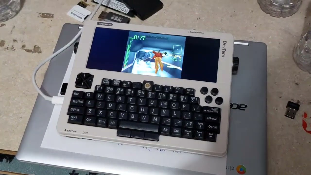 CM4S ClockworkPi Devterm viewing Armored Core TAS - Full twenty minutes!