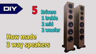 DIY speakers 3 way for home with 5 drivers