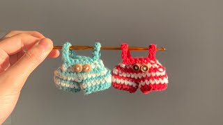 코바늘로 모루인형 / 10cm 인형옷 뜨개질 하기 how to crochet amigurumi doll clothes