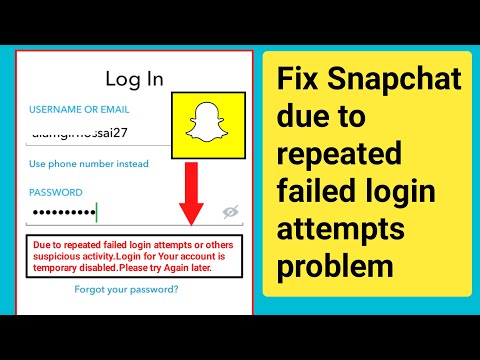 How to fix Snapchat Due to repeated failed login attempts Login problem 2022.fix suspicious activity
