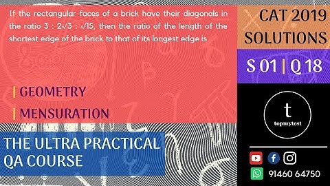 CAT 2019 QA Solutions | Slot 01 | Q 18 | GEOMETRY | MENSURATION