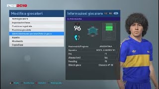 PES 2019: Diego Maradona stats (Boca Juniors '81)