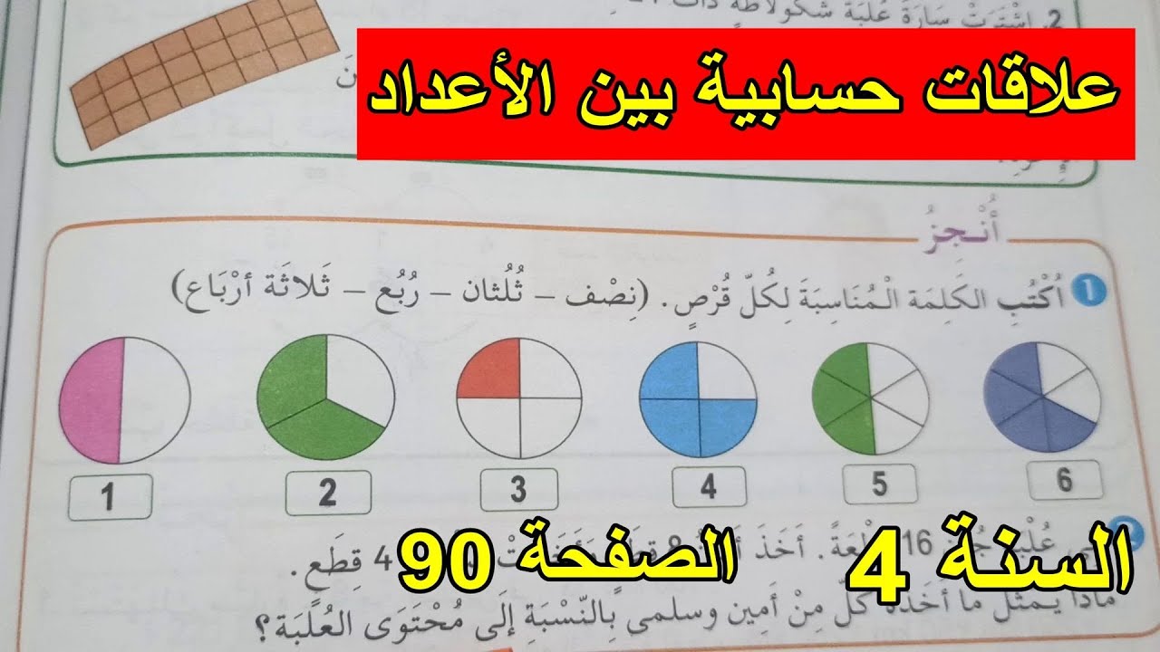 علاقات حسابية بين الأعداد الصفحة 90 السنة 4 ابتدائي