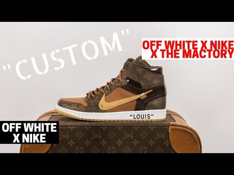 Jordan 1 OFF-LOUIS Louis Vuitton x Nike Air with suitcase Customs.  Unboxing, Review and UV inspect 