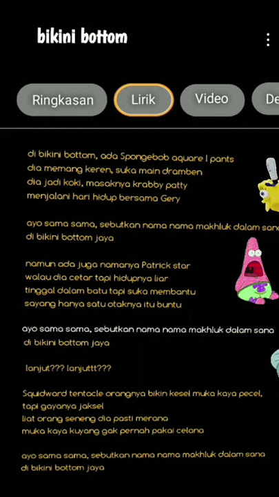 lirik lagu bikini bottom
