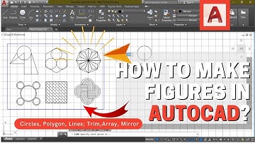 AutoCAD 2D Figure Tutorial(Circle, Polygon, Lines; Trim, Array, Mirror)