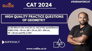 Advance Level Questions of Geometry - 18 I CAT Preparation 2024 | Geometry | Quantitative Aptitude