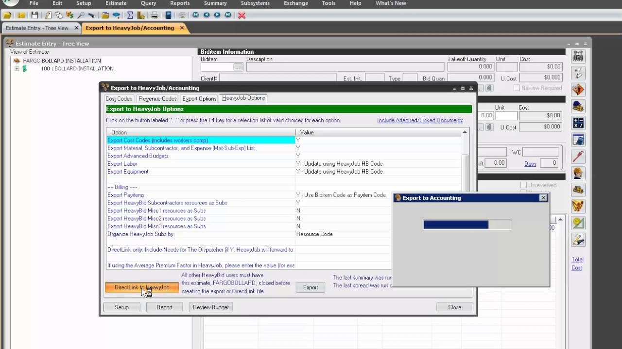 LKEELEY Exporting Estimate from HeavyBid to HeavyJob