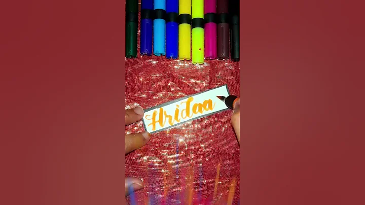 Hridaan 🥰 name calligraphy |brush pen calligraphy |satisfying creative art WhatsApp status💕 #shorts