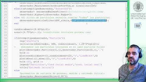 Filtro partículas (control syst. toolbox matlab): ejemplo péndulo no lineal