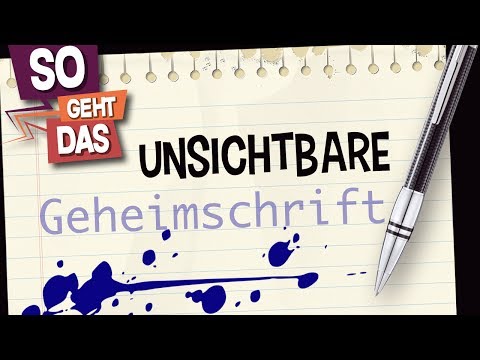 Video: Wie Man Unsichtbare Tinte Selbst Herstellt