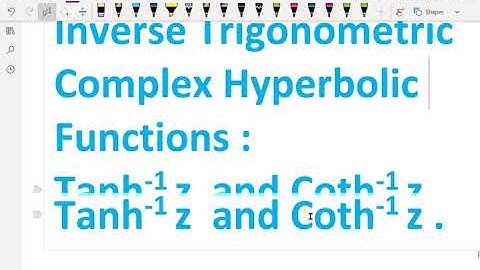 Complex analysis : - ( Inverse and trigonometric hyperbolic functions ) - 42. #complexvariables