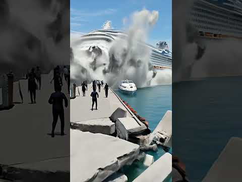 Dramatic Moment: Cruise Ship Loses Control Entering Harbor!