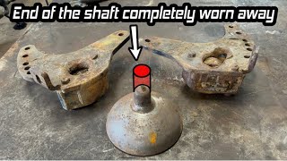 Repairing completely worn out stub shafts in flail mower roller.