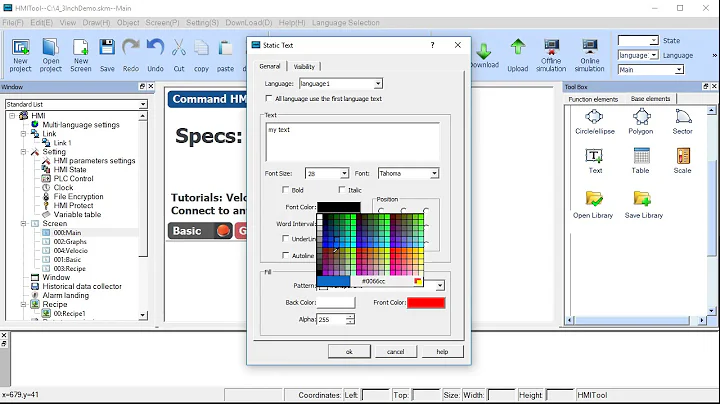 Command HMI Demo Screen Main Page
