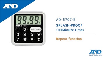 Repeat function | AD-5707-E SPLASH-PROOF 100 Minute Timer