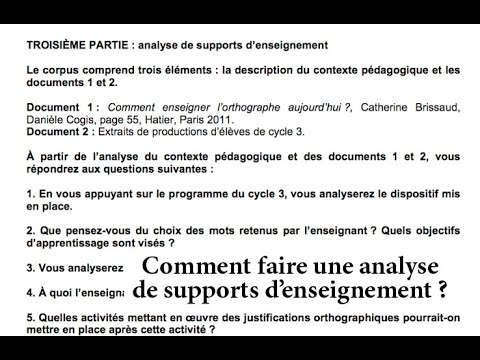 Vidéo: Comment Rédiger Une Analyse De Travail Pédagogique