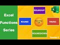 Excel Functions - ROUND | ROUNDUP | ROUNDDOWN | TRUNC #excelformula #excel #exceltutorials #viral