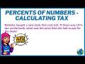 Percents Of Numbers - Calculating Tax