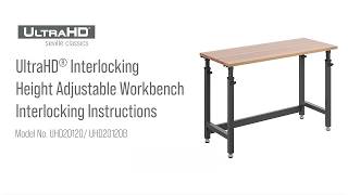 Seville Classics® | UltraHD® Interlocking Height Adjustable Workbench Interlocking Instructions
