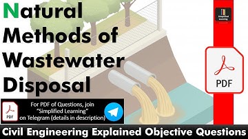Natural Methods of Wastewater Disposal | MCQs of Wastewater Engineering | [PDF link in description]