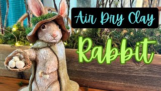 Air Dry Clay Rabbit 🐇 a timelapse tutorial 🍄 #airdryclay #cottagecoreart #springcrafts