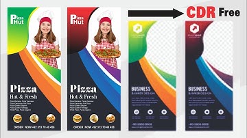 how to make Professional Restaurant Rollup Banner | Coreldraw Tutorials | Pizza Flex Design |